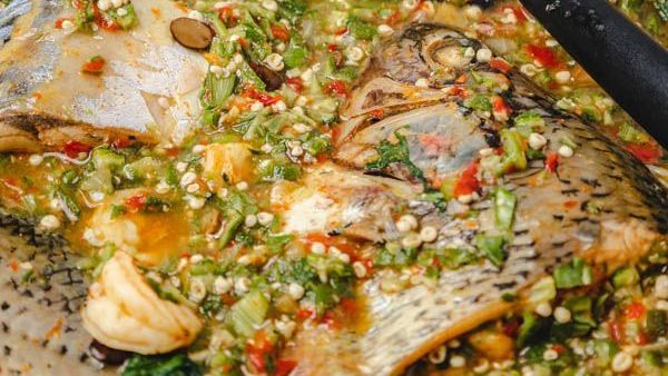 Okra x Fish x Pounded Yam (Fufu)